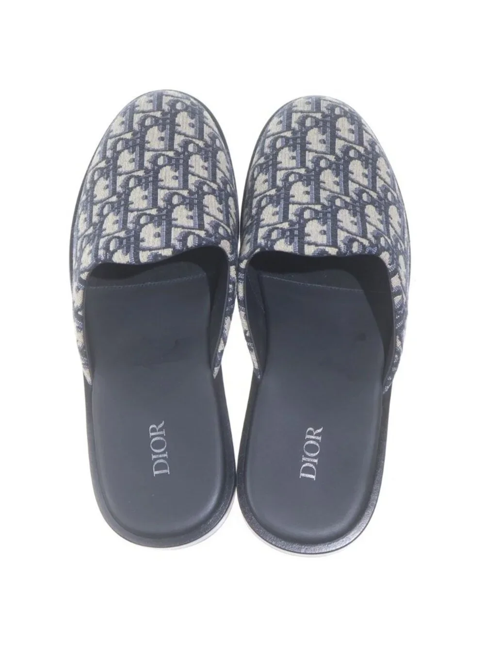 Dior Oblique Trotter Jacquard Mules Black Beige